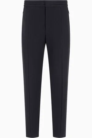 Emporio Armani Homme, Pantalons, Noir, Taille: 2XL Pantalon de Sport Bleu Foncé en Texture Gaufrée
