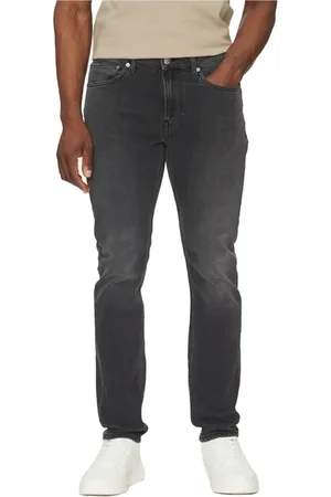 Calvin Klein Homme, Jeans, Noir, Taille: W32 L32 Jean Noir Tapered avec Logo Cousu