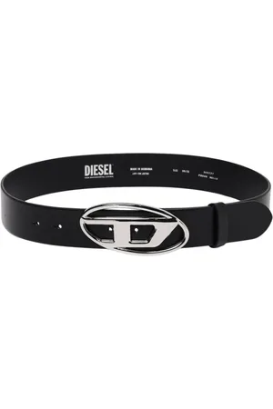Diesel Femme, Accessoires, Noir, Taille: 80 CM Ceinture en Cuir avec Logo Noir