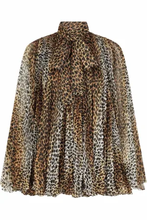 Dolce & Gabbana Femme, Blouses et Chemises, , Taille: 40 FR Robe Mini Plissée à Imprimé Léopard