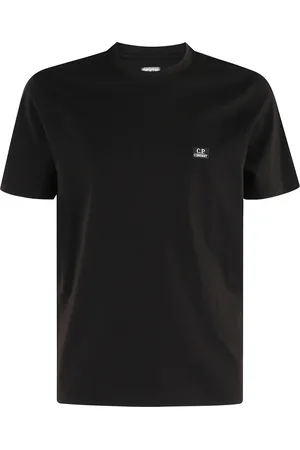 C.P. Company Homme, Tops, Noir, Taille: L T-Shirt en Jersey de Coton Noir