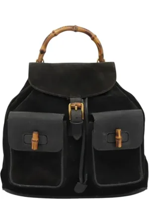 Gucci Femme, Pre-owned, Noir, Taille: ONE Size Pre-owned Daim sacs-dos
