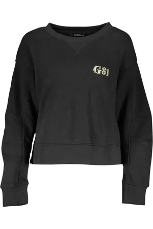 Guess Femme, Sweatshirts et sweats à capuche, Noir, Taille: 42 FR Pull Noir en Coton avec Zips Latéraux