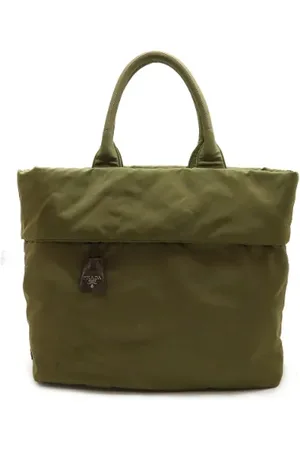 Prada Femme, Pre-owned, Vert, Taille: ONE Size Pre-owned Cuir cabas