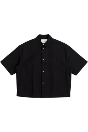STUDIO NICHOLSON Homme, Chemises, Noir, Taille: XL Chemise noire Sanko en mélange de coton twill