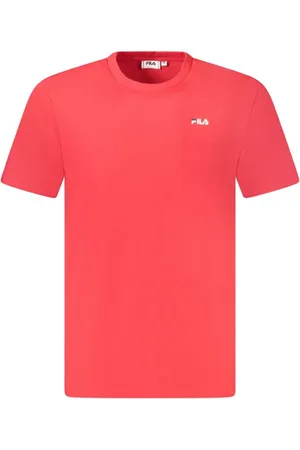 Fila Homme, Tops, Rouge, Taille: 2XL T-shirt en coton rouge avec logo imprimé