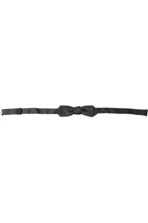 Dolce & Gabbana Homme, Accessoires, Gris, Taille: ONE Size Élégant Papillon en Soie Anthracite