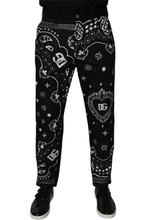 Dolce & Gabbana Homme, Jeans, Noir, Taille: M Logo Bandana Jeans Denim Larges