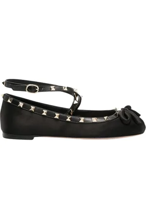 VALENTINO GARAVANI Femme, Chaussures, Noir, Taille: 35 EU Chaussures plates noires avec détails cloutés