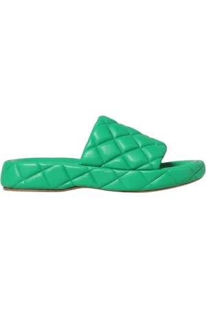 Bottega Veneta Homme, Chaussures, Vert, Taille: 44 EU Sandales Rembourrées en Cuir
