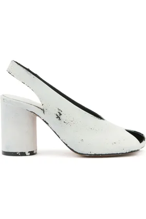 Maison Margiela Femme, Chaussures, Blanc, Taille: 38 EU Peep Toe Chaussures Talon Bloc