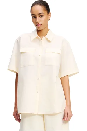 Karl Lagerfeld Femme, Blouses et Chemises, , Taille: 38 FR Chemisier en lin et coton clair avec poches