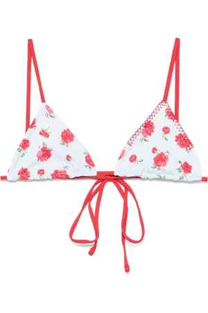 Frankies Bikinis Femme, Maillots de bain, Bleu, Taille: 36 FR Maillot de bain à imprimé floral et bretelles ajustables