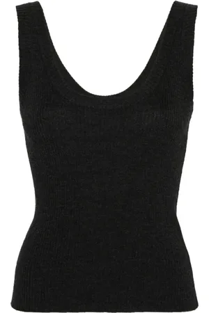 Brunello Cucinelli Femme, Tops, Noir, Taille: 40 FR Gilet en Laine et Cachemire Gris Foncé