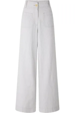 Sessun Femme, Pantalons, Gris, Taille: 36 FR Pantalon taille haute style Manhatti