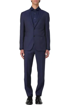 corneliani Homme, Costumes, Bleu, Taille: 2XL Élégant Costume Bleu Deux Pièces