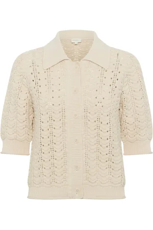 Part Two Femme, Pulls, , Taille: 38 FR Tricot Féminin avec Demi-Manches et Boutons