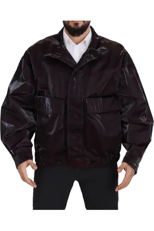 Dolce & Gabbana Homme, Vestes, Violet, Taille: L Veste Bordeaux à Col Luxueuse