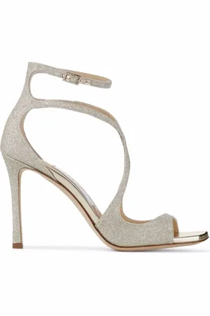 Jimmy Choo Femme, Chaussures, Gris, Taille: 41 EU Chaussures Blanches à Talon Aiguille Pailletées