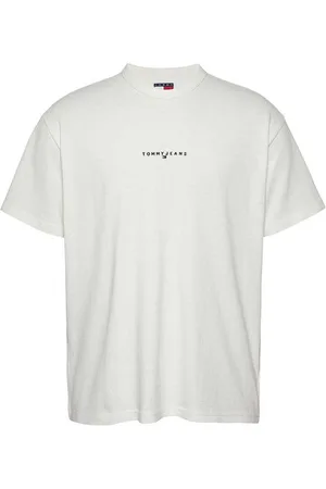 Tommy Hilfiger Homme, Tops, Blanc, Taille: M T-shirt Blanc en Coton Coupe Régulière