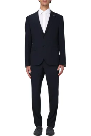 Manuel Ritz Homme, Costumes, Bleu, Taille: XS Costume Bleu à Deux Boutons