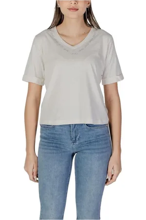 Liu Jo Femme, Tops, Blanc, Taille: 36 FR T-shirt en Coton Blanc