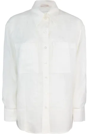 Liu Jo Femme, Blouses et Chemises, Blanc, Taille: 38 FR Chemise blanche classique avec lettrage en métal