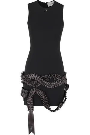 COPERNI Femme, Robes, Noir, Taille: 34 FR Robe Noire en Jersey avec Ruban Plissé
