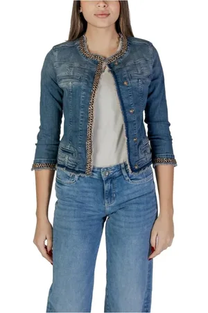 Liu Jo Femme, Vestes, Bleu, Taille: 38 FR Veste & Manteau en Coton Bleu