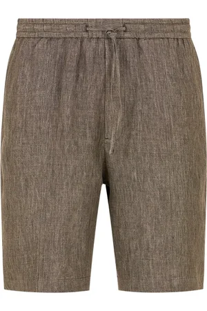 Emporio Armani Homme, Shorts, , Taille: XL Shorts en lin marron avec taille élastique