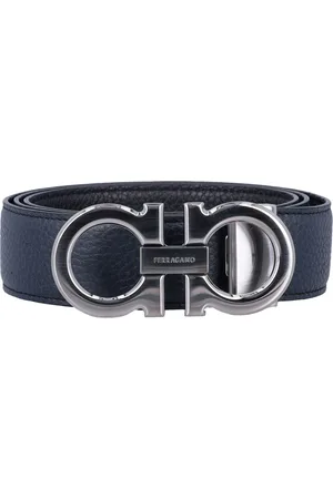 Salvatore Ferragamo Homme, Accessoires, Noir, Taille: 115 CM Ceinture réversible en cuir avec Gancini