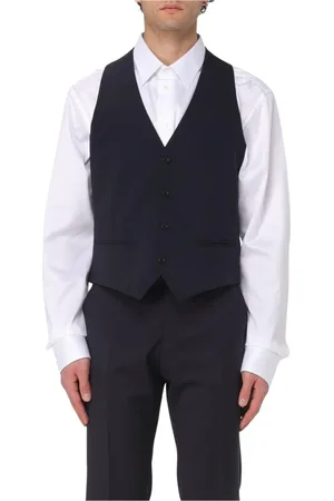 Emporio Armani Homme, Costumes, Bleu, Taille: 3XL Élégant Gilet en Laine