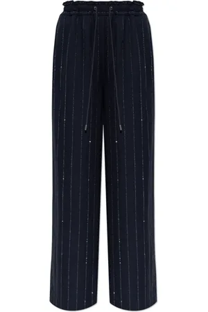 Self-Portrait Femme, Pantalons, Bleu, Taille: 40 FR Pantalon avec des paillettes scintillantes