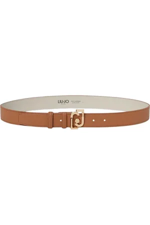Liu Jo Femme, Accessoires, Brun, Taille: M Ceinture en Cuir avec Boucle Logo Bronze
