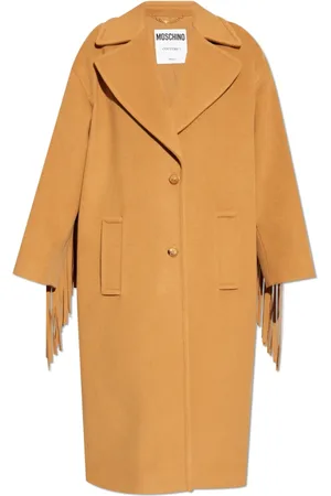 Moschino Femme, Manteaux, Brun, Taille: 36 FR Manteau à franges