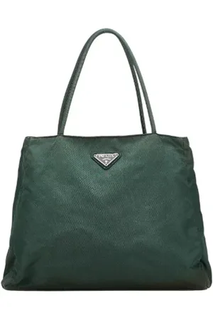 Prada Femme, Pre-owned, Vert, Taille: ONE Size Pre-owned Tissu cabas