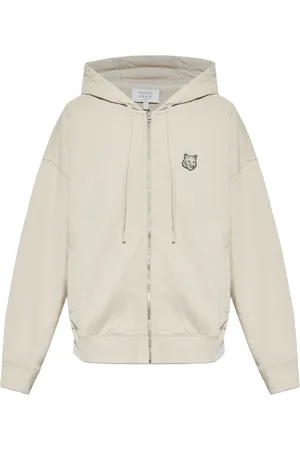 Maison Kitsuné Homme, Sweatshirts et sweats à capuche, , Taille: XL Sweat à Capuche à Logo et Fermeture Éclair