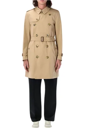 Burberry Homme, Manteaux, Jaune, Taille: M Trench-Coat Intemporel Miel