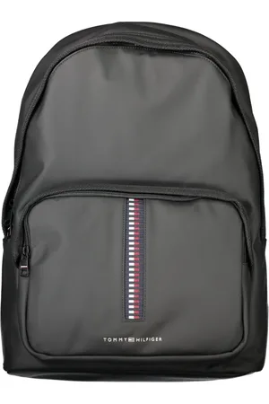 Tommy Hilfiger Homme, Sacs, Noir, Taille: ONE Size Sac à dos noir pour homme avec compartiment pour ordinateur portable