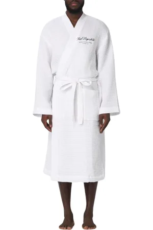 Karl Lagerfeld Homme, Vêtements de nuit et de détente, Blanc, Taille: M Peignoir en waffle