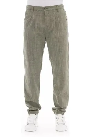 BALDININI Homme, Pantalons, Vert, Taille: XS Pantalon Chino en Coton Militaire