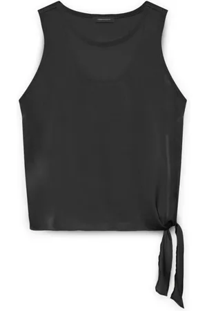 Fiorella rubino Femme, Tops, Noir, Taille: 48 FR Top en satin avec