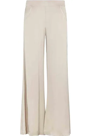 AKEP Femme, Pantalons, , Taille: 34 FR Pantalon Palazzo Ivoire Jambes Larges