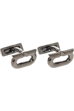 Salvatore Ferragamo Homme, Accessoires, Gris, Taille: ONE Size Cufflinks & Tie Clips