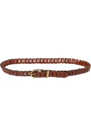 Frame Femme, Accessoires, Brun, Taille: ONE Size Ceinture en Cuir Tressé Marron