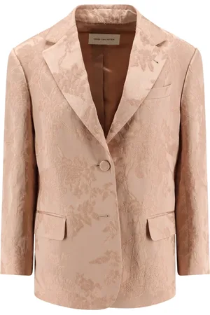 DRIES VAN NOTEN Femme, Vestes, Rose, Taille: 36 FR Blazer en lin jacquard floral