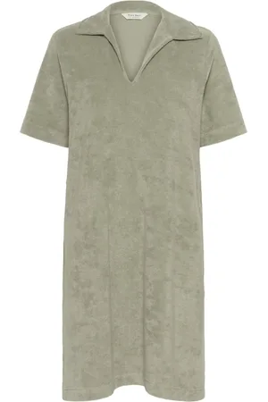 Part Two Femme, Robes, Vert, Taille: 38 FR Robe Décontractée avec Col Doux