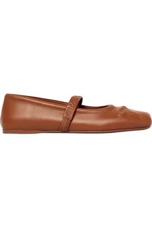 Marni Femme, Chaussures, Brun, Taille: 37 EU Ballarines noires en cuir