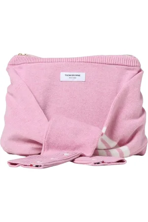 Thom Browne Homme, Sacs, Rose, Taille: ONE Size Trousse de Maquillage en Cachemire à Rayures