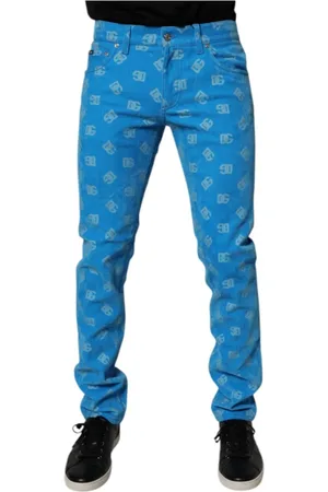 Dolce & Gabbana Homme, Jeans, Bleu, Taille: M Jean Denim Skinny Monogramme Bleu